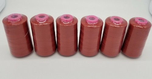 6 BIG SPOOLS RUST 6000 YDS per Spool Serger Sewing Machine Thread Cones T27 S/2 - Picture 8 of 9