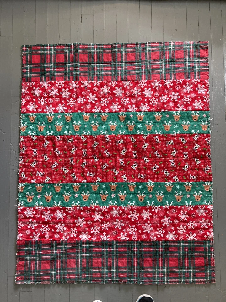 Project Linus Handmade Child’s Flannel Rag Quilt 37” X 47” Pre-owned - Image 2 of 4