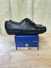 NEW SAS Siesta Black Black Women's Shoes Size 11.5 WW Made in USA NIB Genuine