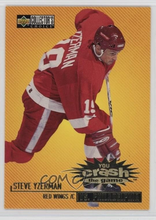 1997 Collector's Choice You Crash the Game Steve Yzerman (vs Philadelphia) 19zq
