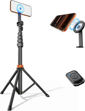 69" Magnetic Phone Tripod, Tripod for Iphone with Remote Strong Magnetic Holde