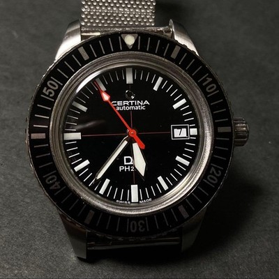 Certina DS PH200M Diver Watch Black Dial 200M Water Resistance Used