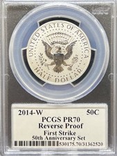 2014-W Kennedy Half Dollar Reverse PR70 PCGS First Strike 50th Anniversary REV P