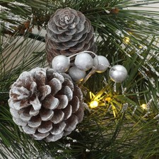SILVER - NATIONAL TREE COMPANY LED WHITTER PINE ARTIFICIAL WREATH