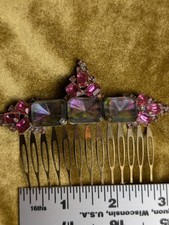 Vintage Czech Glass Rhinestone Hair Comb for Vintage Antique Hair Wedding Glam