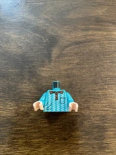 LEGO Minifigure Torso Turquoise Shirt Brown Collar Ornate Stripes 973pb3984c01