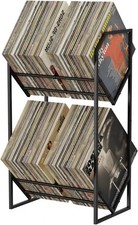 Vinyl Record Storage Rack, 2-Tier Vinyl Record Stand 200 Lps, Reinforced Design
