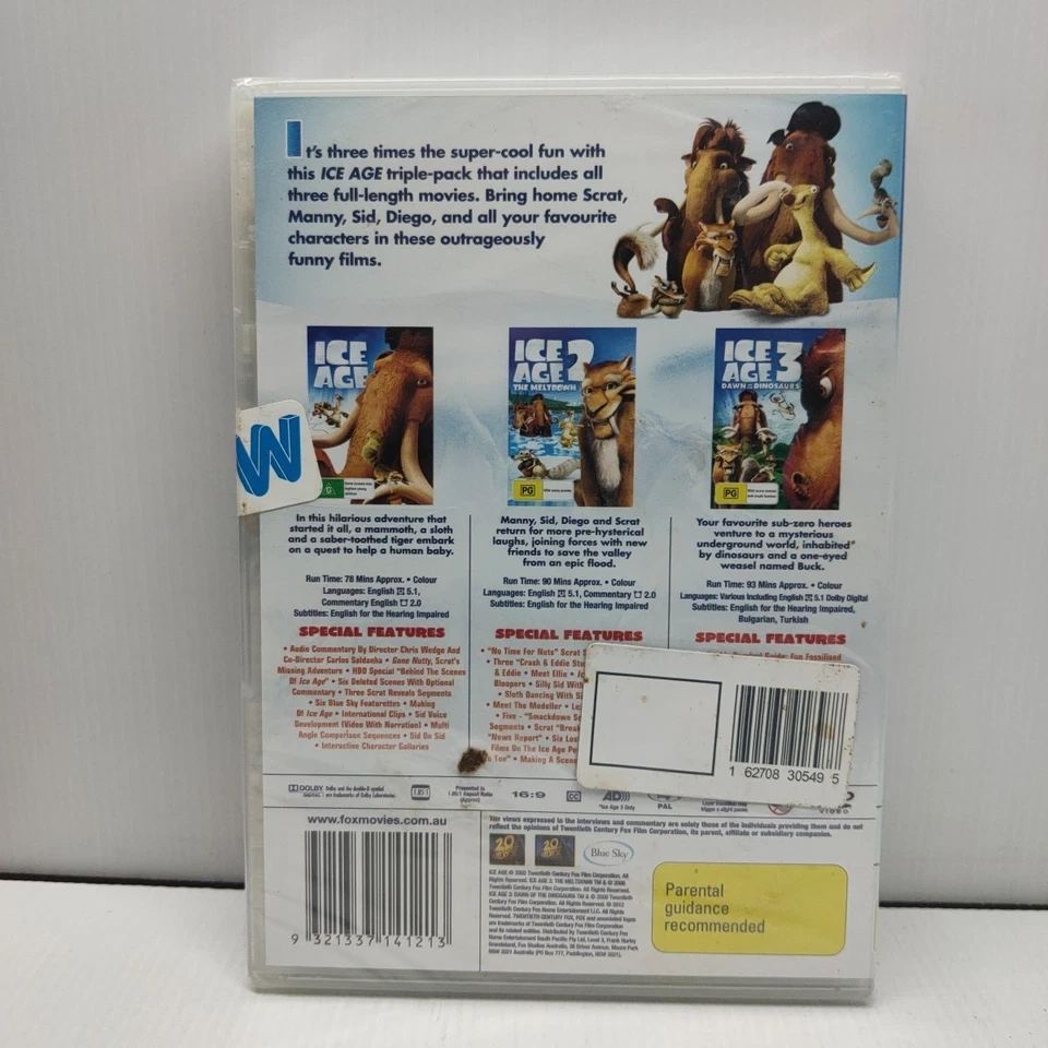 Ice Age Trilogy - Ice Age/Ice Age 2 - Meltdown/Ice Age 3 - Dawn Of dinosaurs DVD - Image 2 of 3