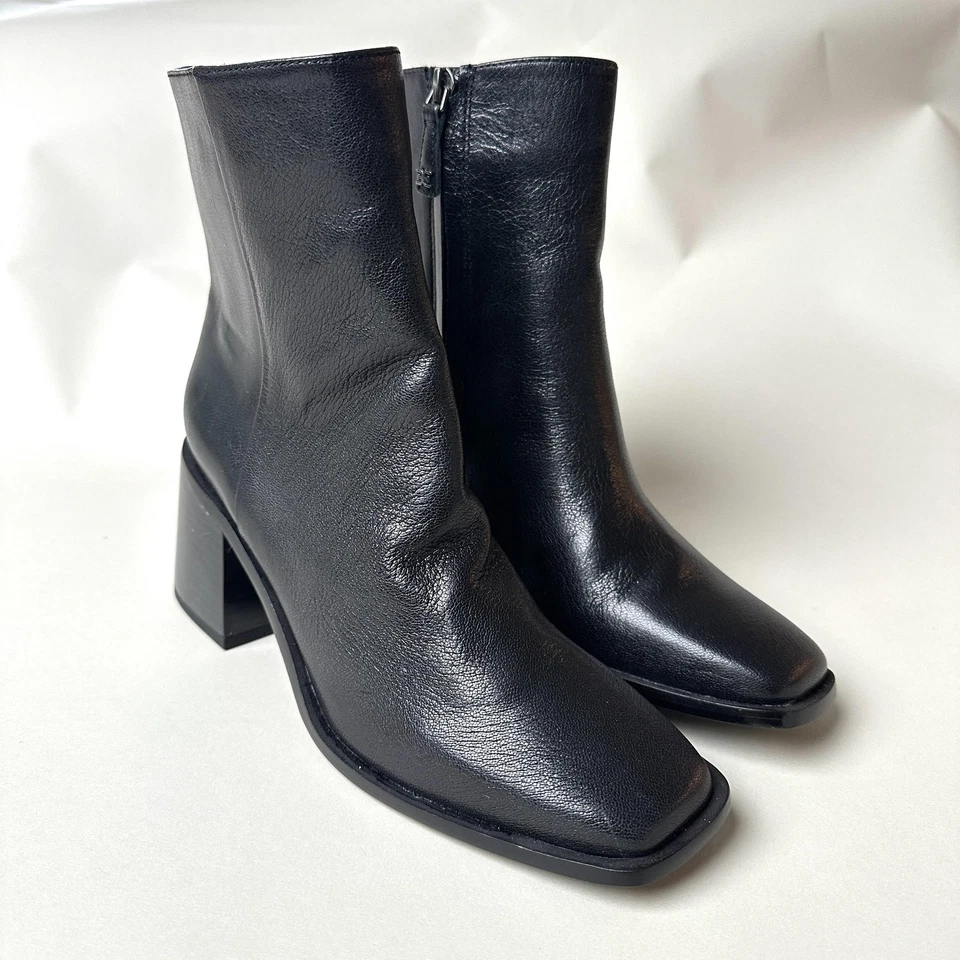 Sam Edelman 靴子女式 6.5 码皮革温妮粗跟踝拉链鞋 — 第 2/4 张图片