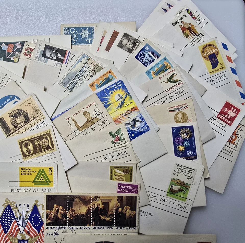 First Day of Issue Lot of 20 Commemorative Stamped Envelopes Vintage 1960s 1970s - Image 3 of 4