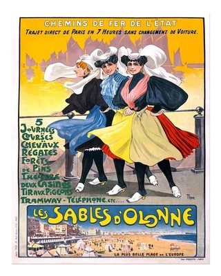 Vintage Reise Wandkunst Les Sables D'Olonne Stadtszene Wandkunst