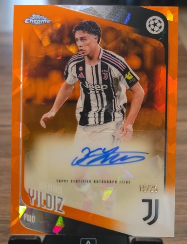 2025-26 Topps Chrome Uefa Club Competitions Chrome Autographs Kenan Yildiz #/25