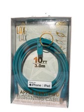 Nuovo cavo certificato LAX Apple per iPhone iPad caricatore USB 10FT ~ verde acqua/verde acqua~