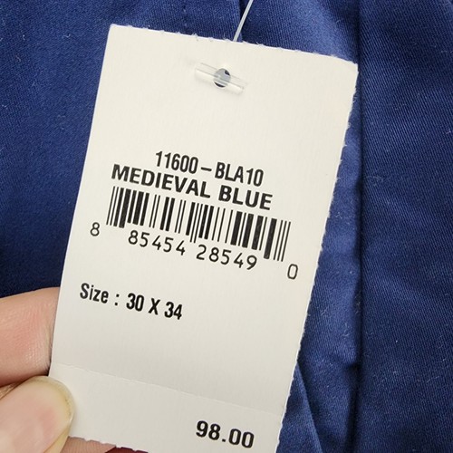 Pantalone Bonobos uomo 30x34 lunedì blu medievale cotone gamba dritta pantaloni *nuovo con etichette* - Foto 2 di 17
