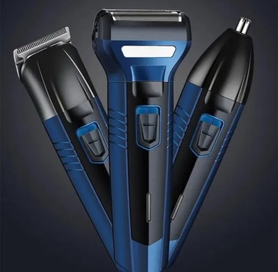 3-in-1 Grooming Kit: Beard Trimmer, Shaver & Nose Hair Trimmer - Multi-Purpose