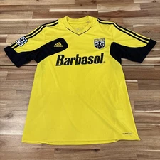 Adidas Columbus Crew SC 2011 MLS Soccer Jersey Mens L Barbasol Yellow