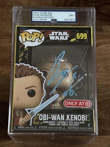 Ewan McGregor Signed OBI-WAN KENOBI STAR WARS FUNKO POP 699 PSA Encased Auth
