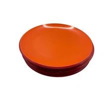 Orange Melamine Dinner Plates Set of 6 Dishwasher Safe Top Rack Only Heavy Duty