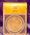 1900-P   MORGAN DOLLAR   *WHITE*  AU-55   VAM-10   HARD TO FIND VAM!
