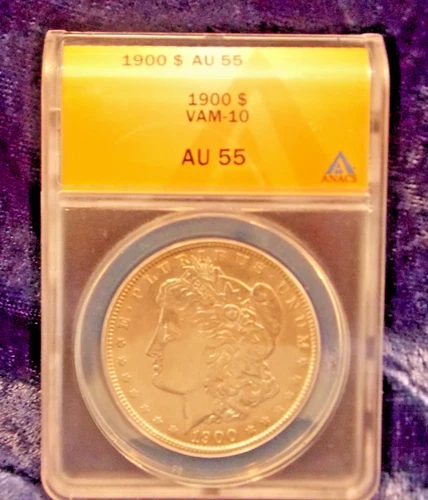 1900-P   MORGAN DOLLAR   *WHITE*  AU-55   VAM-10   HARD TO FIND VAM!