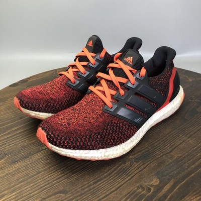 Adidas UltraBoost 2.0 Shoes Mens Size 10.5 Red Knit Running Sneakers AQ5930