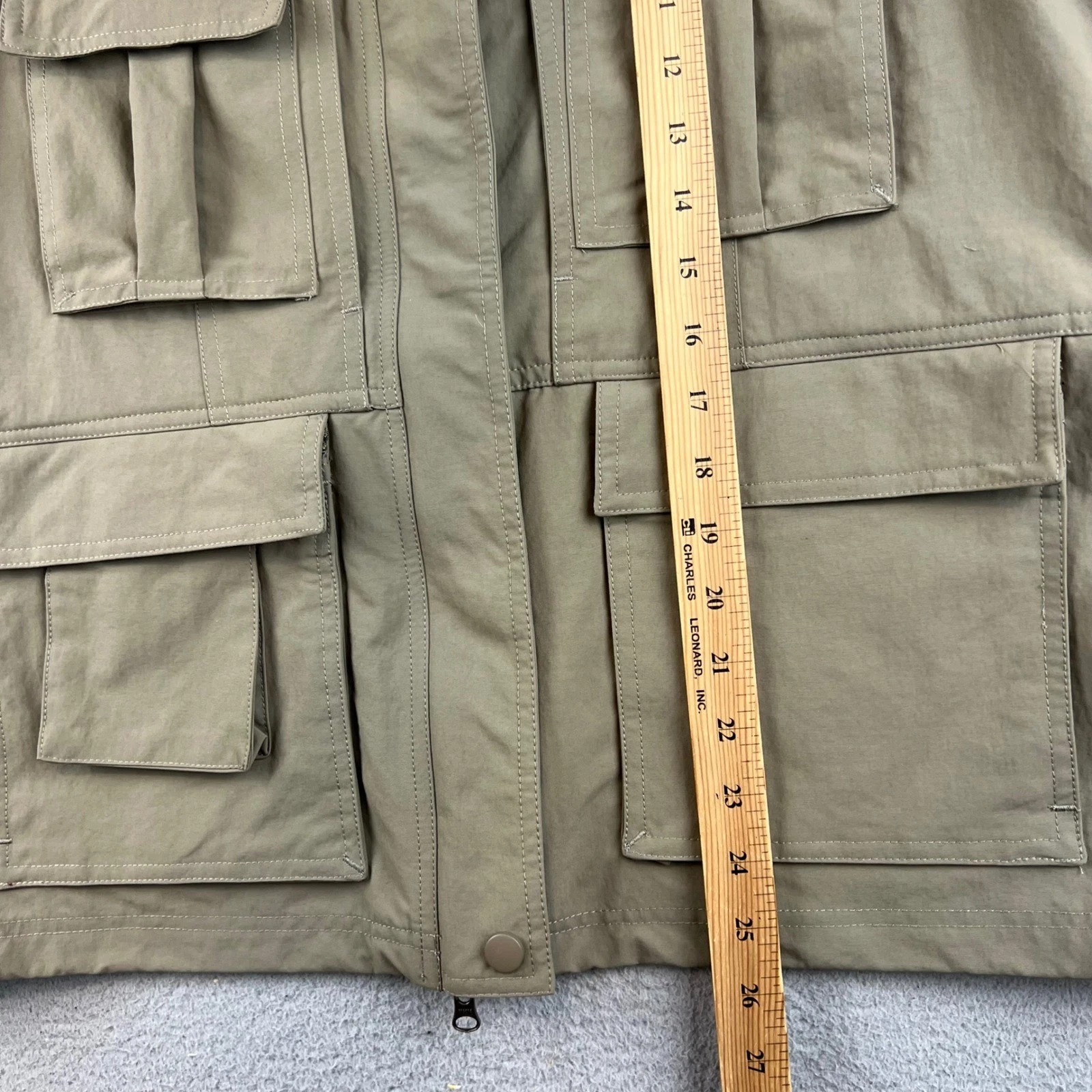 Magellans Travel Gear Mens Utility Vest Large Olive Green Multi Pocket Safari - product detail image 7