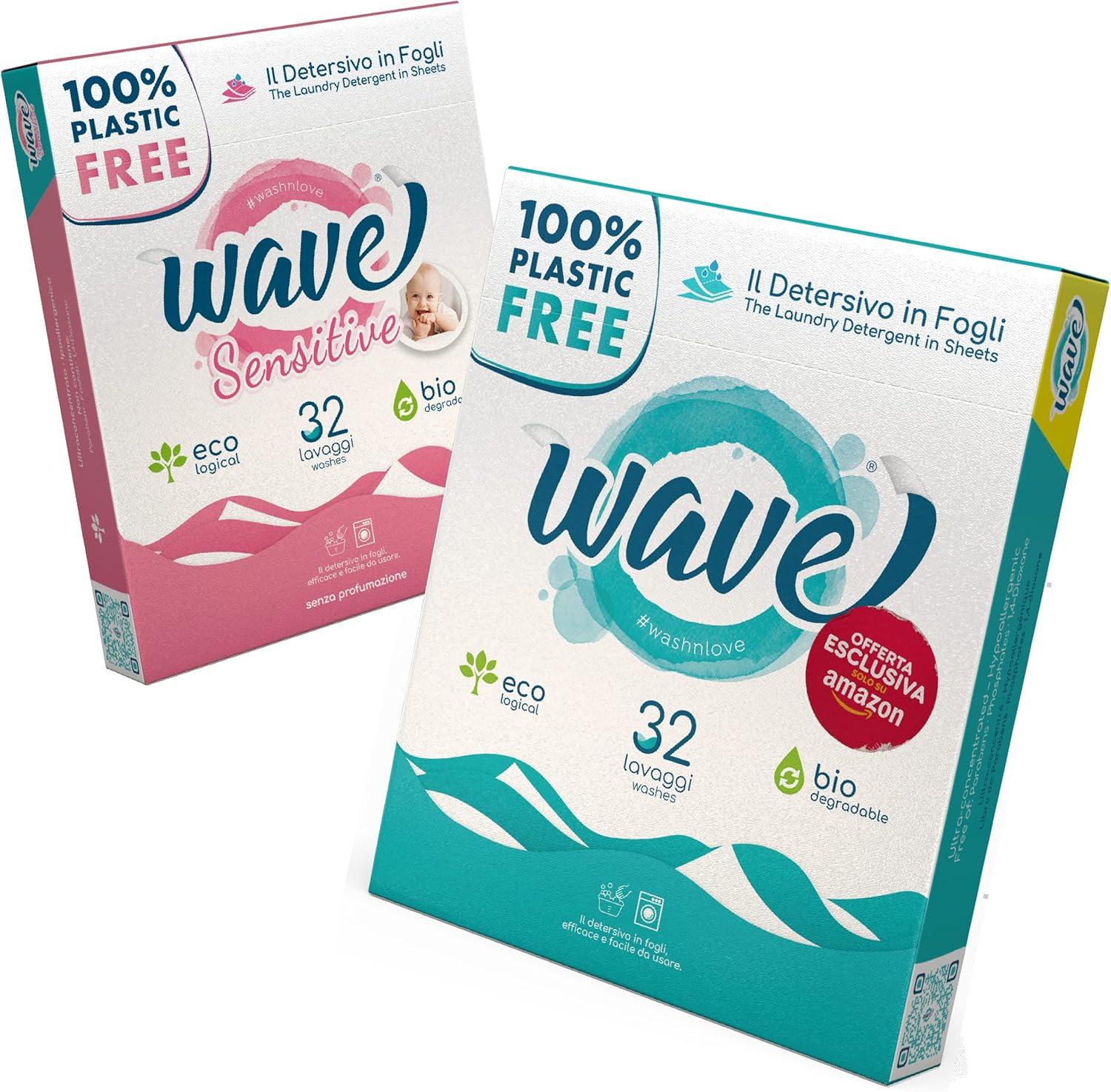 Detersivo Fogli Wave 64 Lavaggi - 100% Plastic Free Family Box