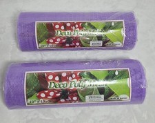 Deco Poly Mesh 10  X 10 Yards PURPLE Lot Of Two Rolls