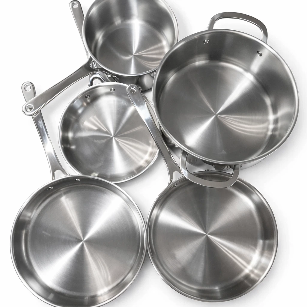 The Cellar Stainless Steel Cookware Set 5-Piece 3-Ply Base Pots & Pans
