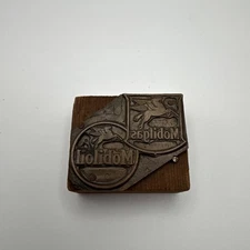Mobil Gas Letterpress Metal Vintage Pegasus 