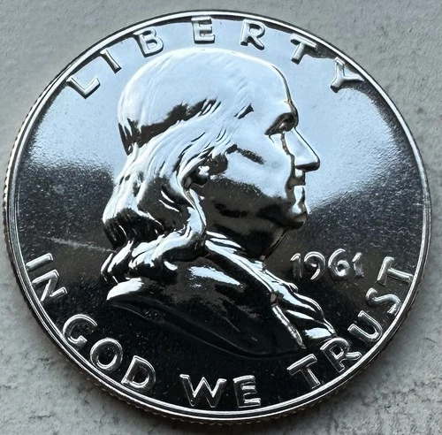 1961 Proof Franklin Half Dollar 90% Silver-INV#8706