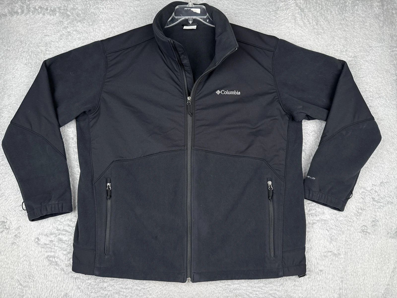 Columbia Jacket Unisex XXL Black Softshell Fleece Lined Full Zip Outdoor Hiking