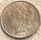 1888 P Morgan very bright tons of luster AU very nice coin free ship Sigma test+