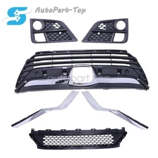 Fit Honda Odyssey 2018-2020 Front Bumper Grille and Fog Lamp Cover Set