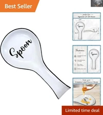 Elegance Meets Function: White Ceramic Spoon Rest - 8.3" x 3.9" for Kitchen