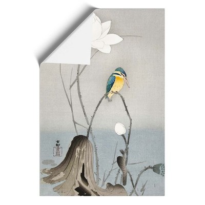 Eisvogel mit Lotusblume Ohara Koson gerahmter Wandkunstdruck fertig zum Aufhängen