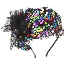 Sequin Fascinator Hat Headband for Cocktail Tea Party Wedding Party Festival