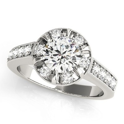 Best Sale! 2 kt DE/VS Lab Grown runder Diamant Halo Verlobungsring 18 K Weißgold