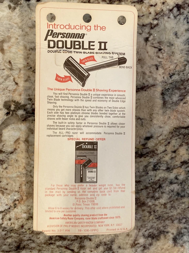 Maquinillas de afeitar All-Pro vintage DOS Personna Double II, doble filo de doble hoja Foto 3 de 4