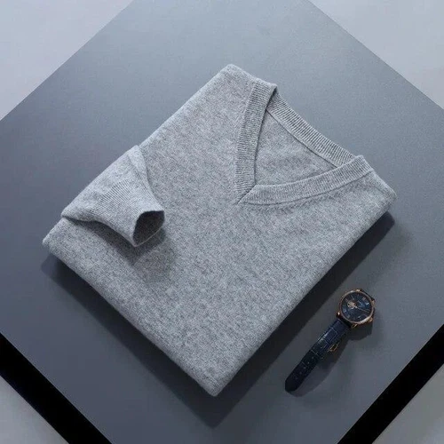 Suéter para Hombres Cuello en V Cálido Top Invierno Cachemira Prendas exteriores Informal Cómodo Suelto Jersey - Imagen 31 de 41