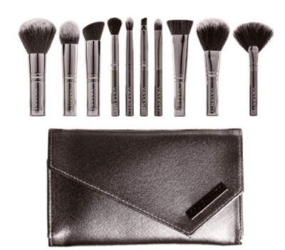 Vasanti Stubby 10-piece Make Up Brush Set With Magnetic Closure Case - New