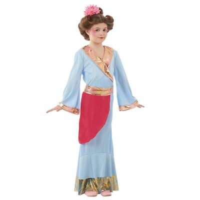 Blaues orientalisches Prinzessin Kostüm für Mädchen - 8 - 10 Jahre