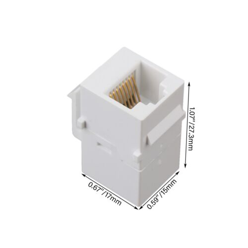15x Cat6 Keystone Coupler Female to Female RJ45 Jack Inline Wall Plate Adapter - Afbeelding 10 van 10