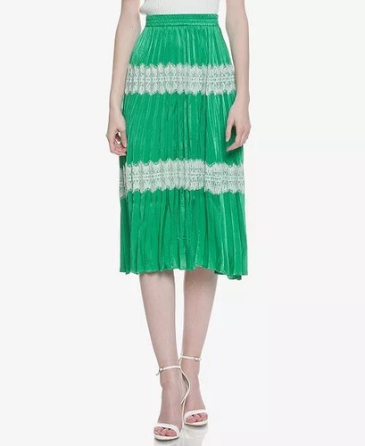 jade green pleated skirt