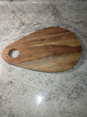 Wood Charcuterie Cheese Bread Cutting Chopping Board hole handle handmade artisa