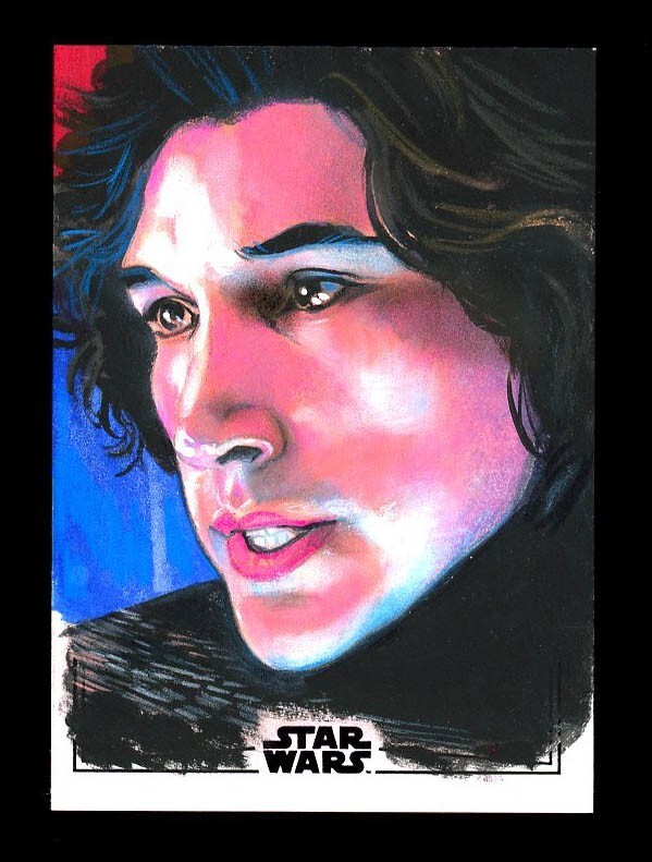 KYLO REN 1/1 Black Foil Sketch Jason Davies 2024 Topps Chrome Star