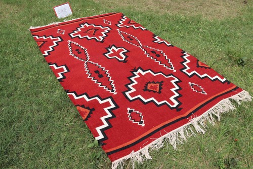 KILIM MOROCCAN TURKISH INDIAN AFGHAN INDIAN VINTAGE AREA NAVAJO RUG - Picture 4 of 12