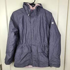 The North Face Girl's Dryvent Fleece Lined Jacket Heather Gray Hood Size XL 18 