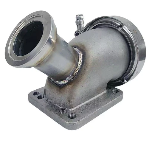 3" V-Band 90° Turbo Elbow T3/T4 w/ 44mm Tial Wastegate Flange & Clamp Kit