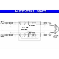 ATE Handbremsseil Bremsseil Hinten Passend FüR Opel Astra H L48 L08